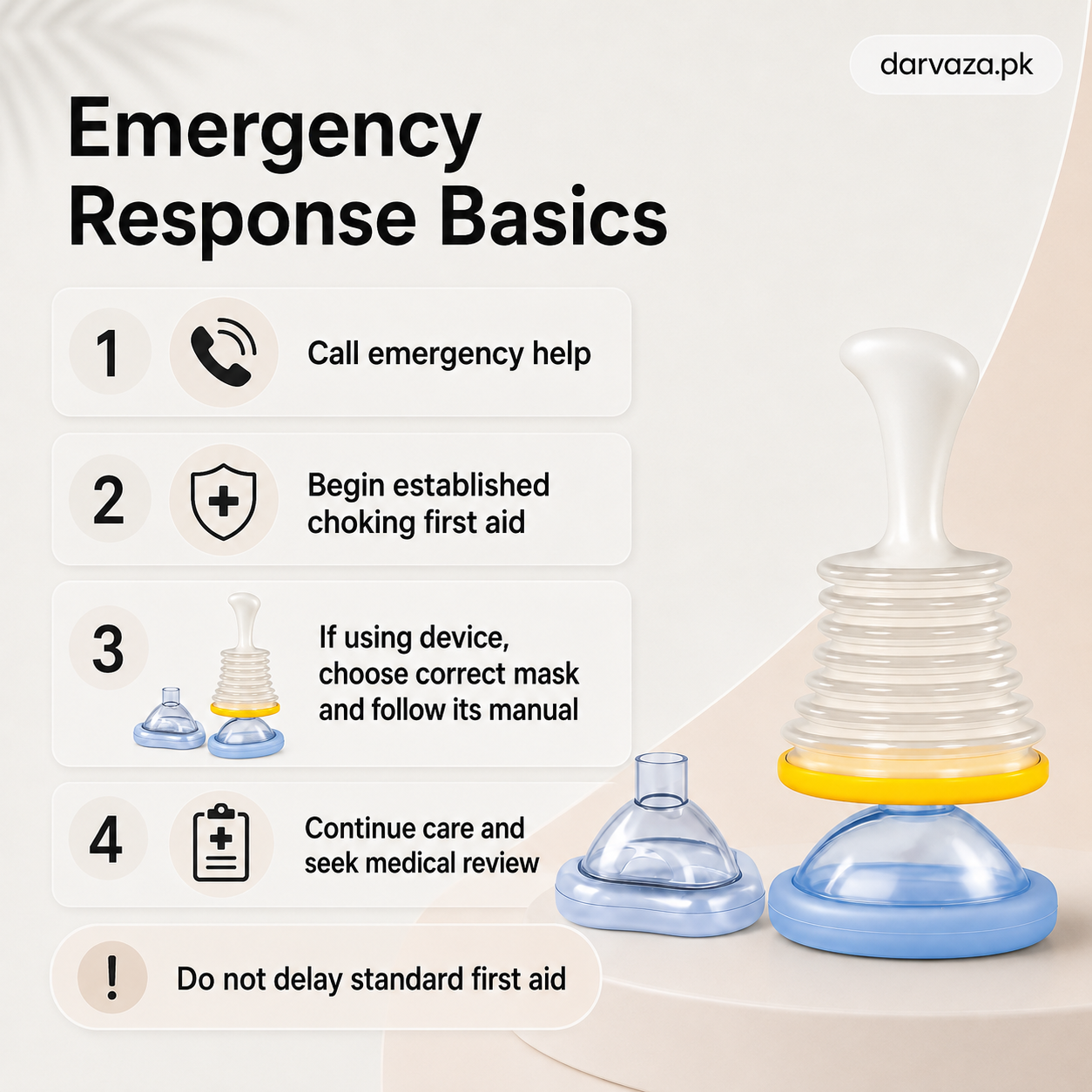Portable Anti-Choking Suction Rescue Device Kit — Adult & Child Masks