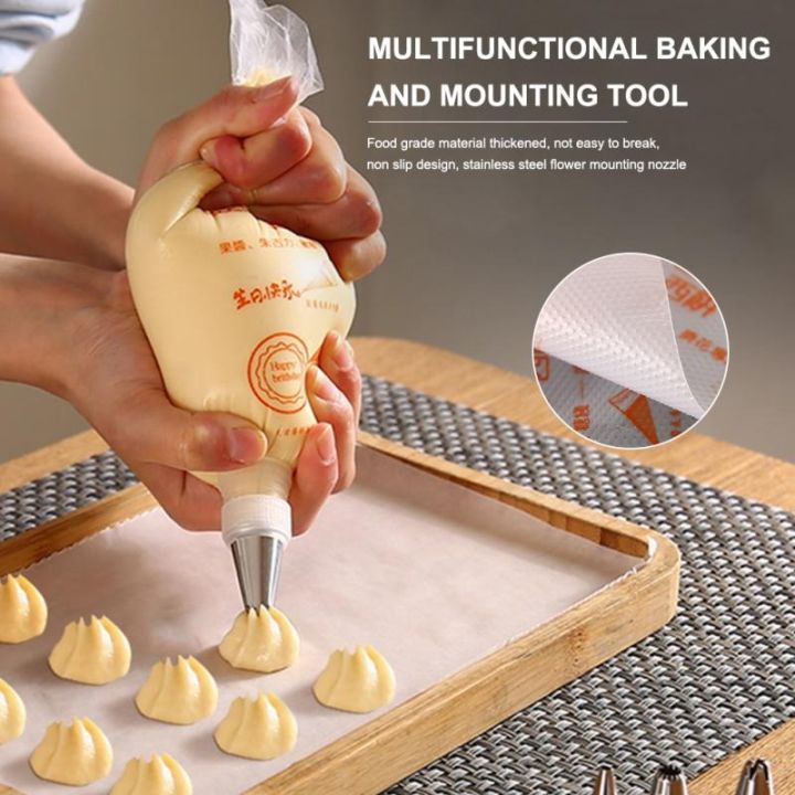 Disposable Pastry Icing Bags with All-Size Nozzles β 25 Pcs