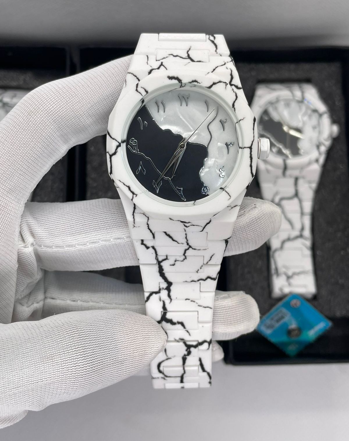 White Classic Arabic Aura β Marble Storm Edition