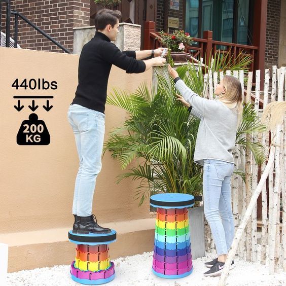 Foldable Telescoping Stool β Adjustable Portable & Super Strong