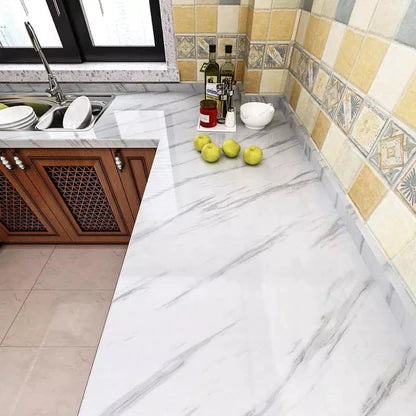 White Wall Paper Waterproof Heat Resistant Self Adhesive Anti Oil Kitchen Wallpaper Marble Sheet