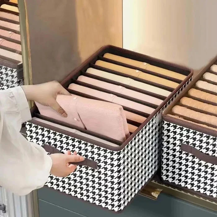 Checkered Storage Cubes - Houndstooth Premium Washable Foldable Storage Box β Large Capacity Organizer