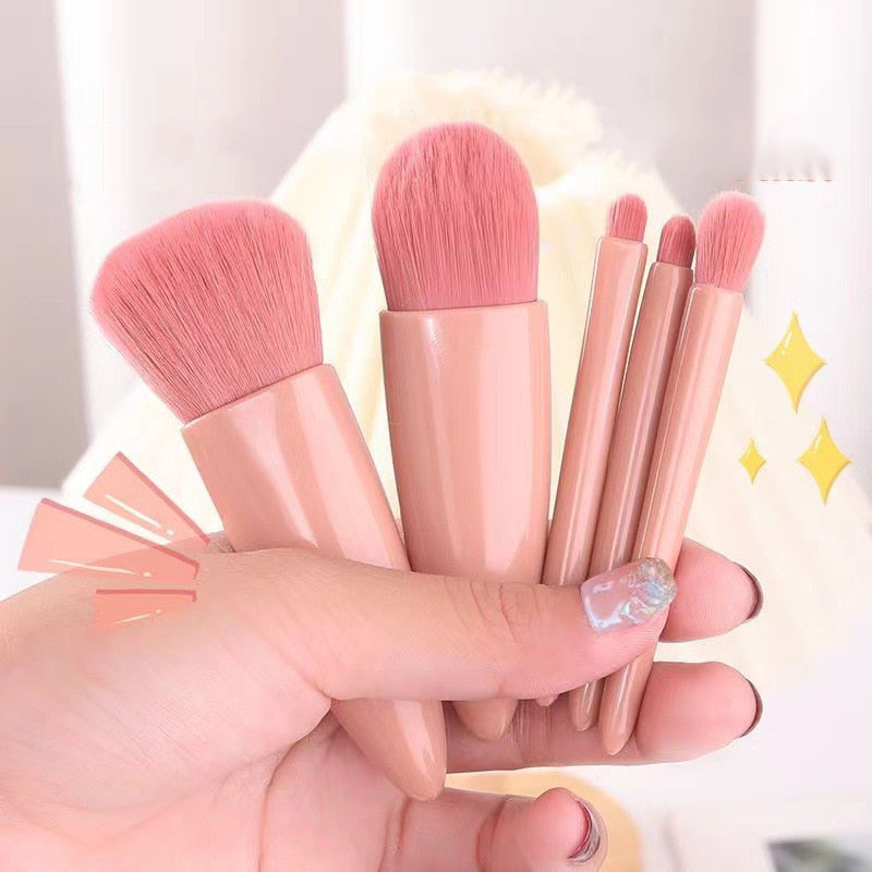 5-piece Makeup Brush Tool Set, Makeup Powder, Eye Shadow, Foundation, Blusher, Mixed Makeup Brush, Beauty Tool