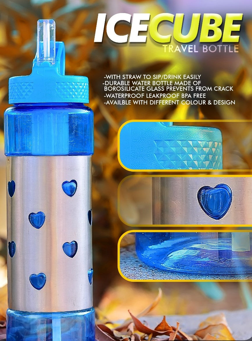 Steel Water Bottle With Ice Pack Inside For Travelling Home and Outdoor Use