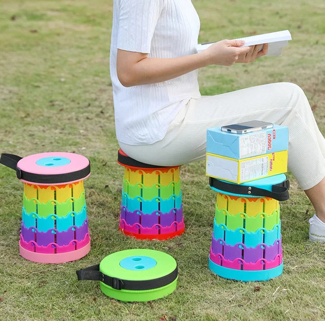 Foldable Telescoping Stool β Adjustable Portable & Super Strong