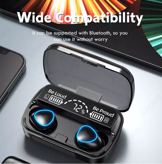 Mega Sale Offer - Imported Improved version of M10 Waterproof Bluetooth Wireless Headset with LED Display + Power Bank