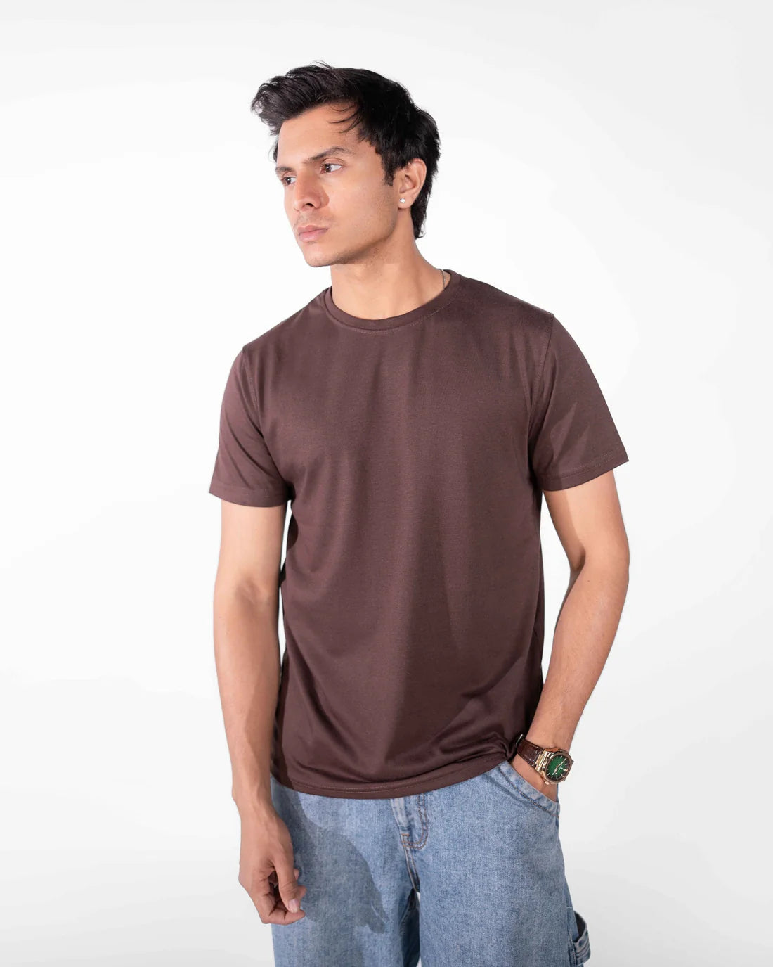 Dark Brown Basic T-Shirt
