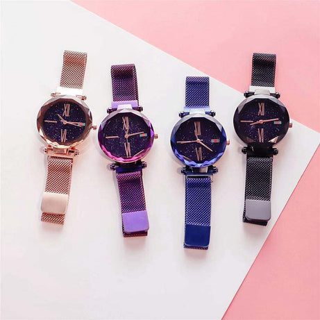 Imported bundle of 3 ladies luxury starry sky magnet wrist watches Rs 999