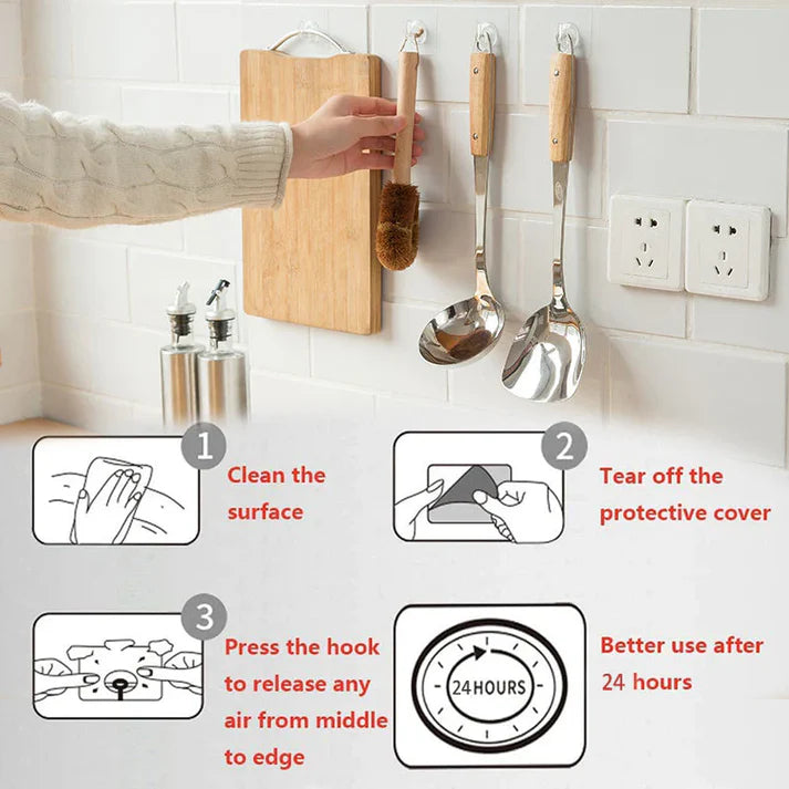 Transparent Acrylic Wall Hooks (2Pcs)