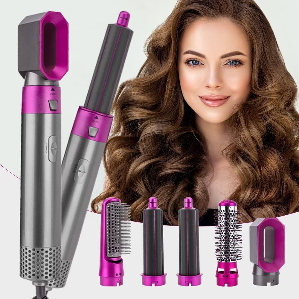 5 in 1 Electric Hot Air Brush Straightener and Dryer with Box Packing