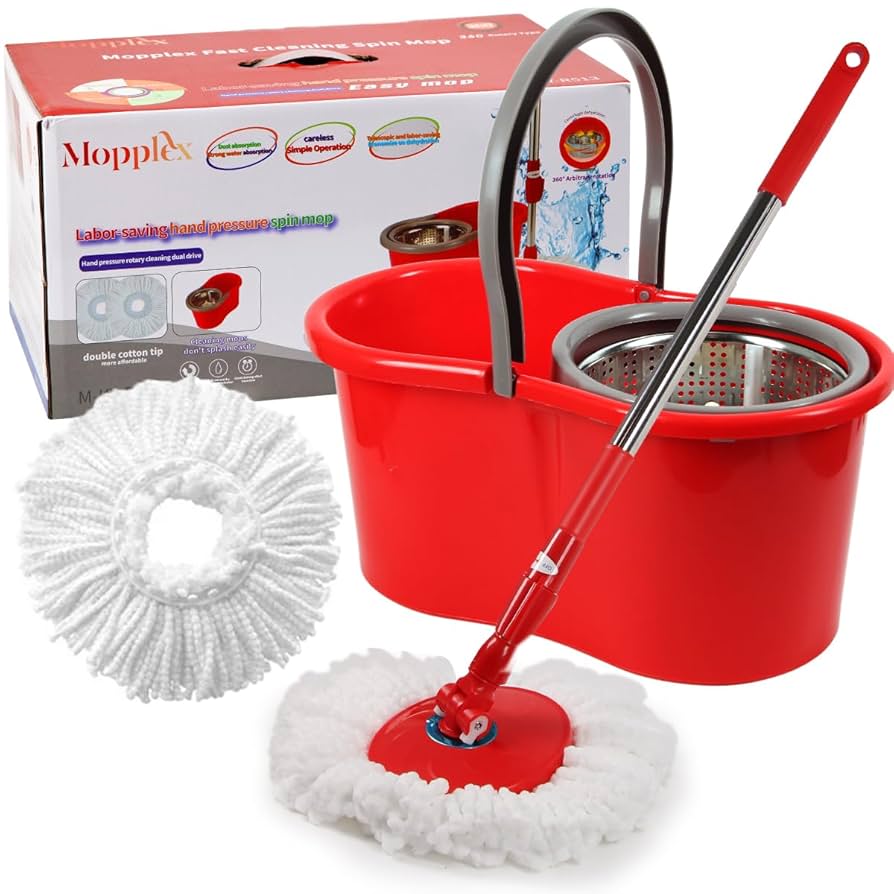 Steel Bucket Spin β 360Β° Degree Rotation Push/Pull Micro Fiber Clean Mop