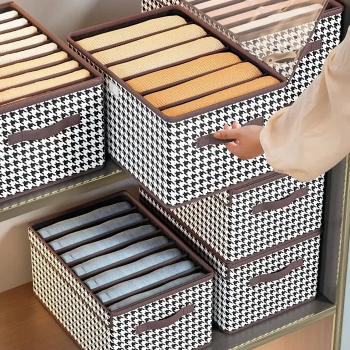 Checkered Storage Cubes - Houndstooth Premium Washable Foldable Storage Box β Large Capacity Organizer