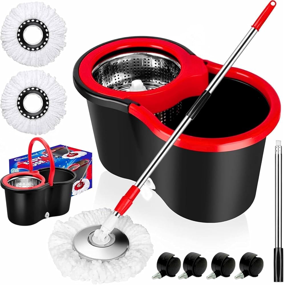 Steel Bucket Spin β 360Β° Degree Rotation Push/Pull Micro Fiber Clean Mop
