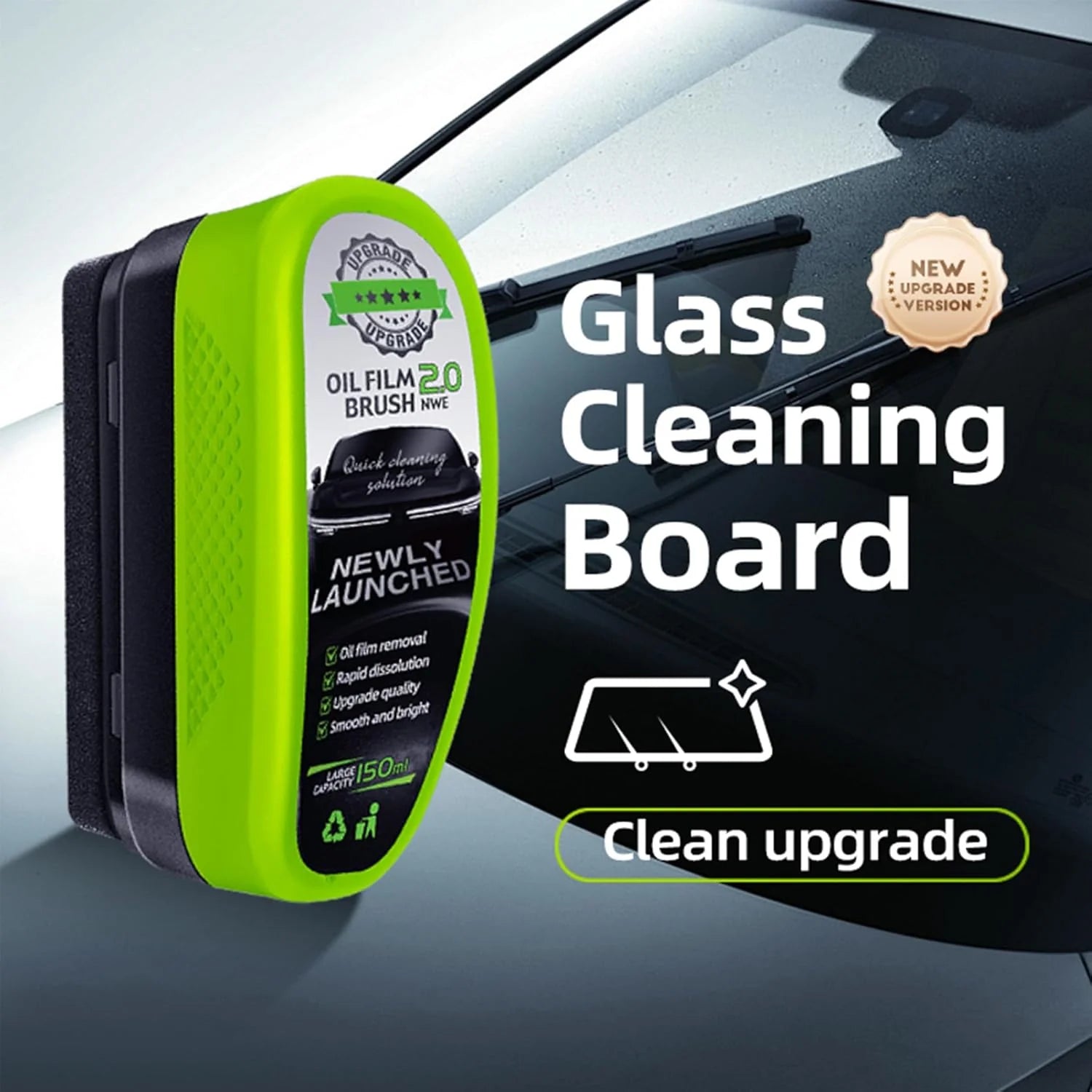 New Upgraded 2.0 Automotive Oil Film Cleaning Brush & Glass Polish – Buy 1 Get 1 FREE