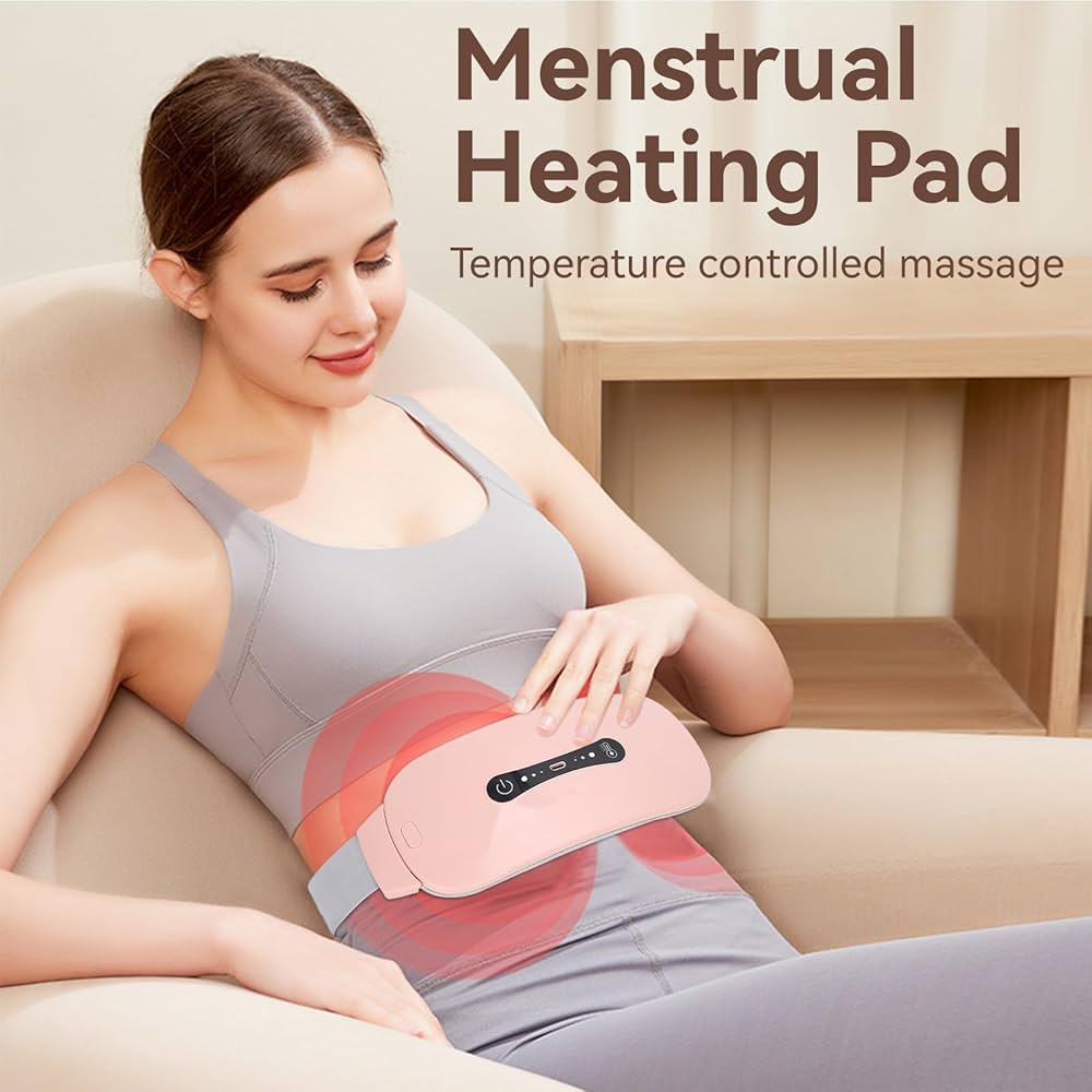 Portable Menstrual Heating Pad with 3 Heat Levels & 3 Vibration Massage Modes