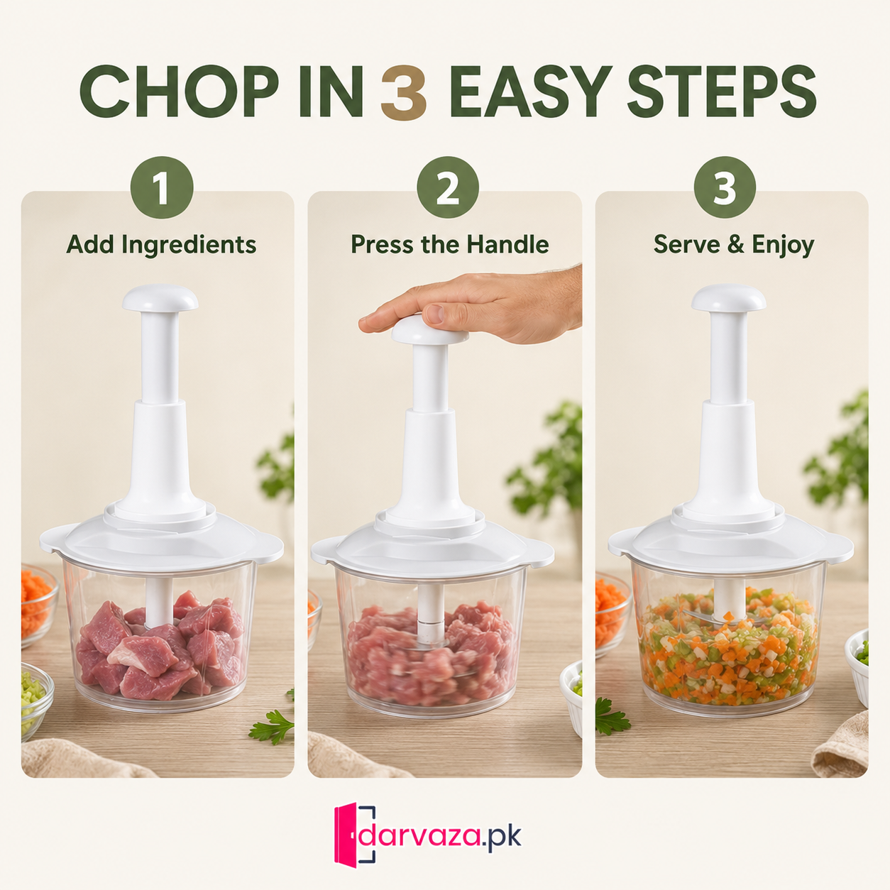 Imported Manual Hand Push Multifunctional Chopper Mixer Cutter and Grinder
