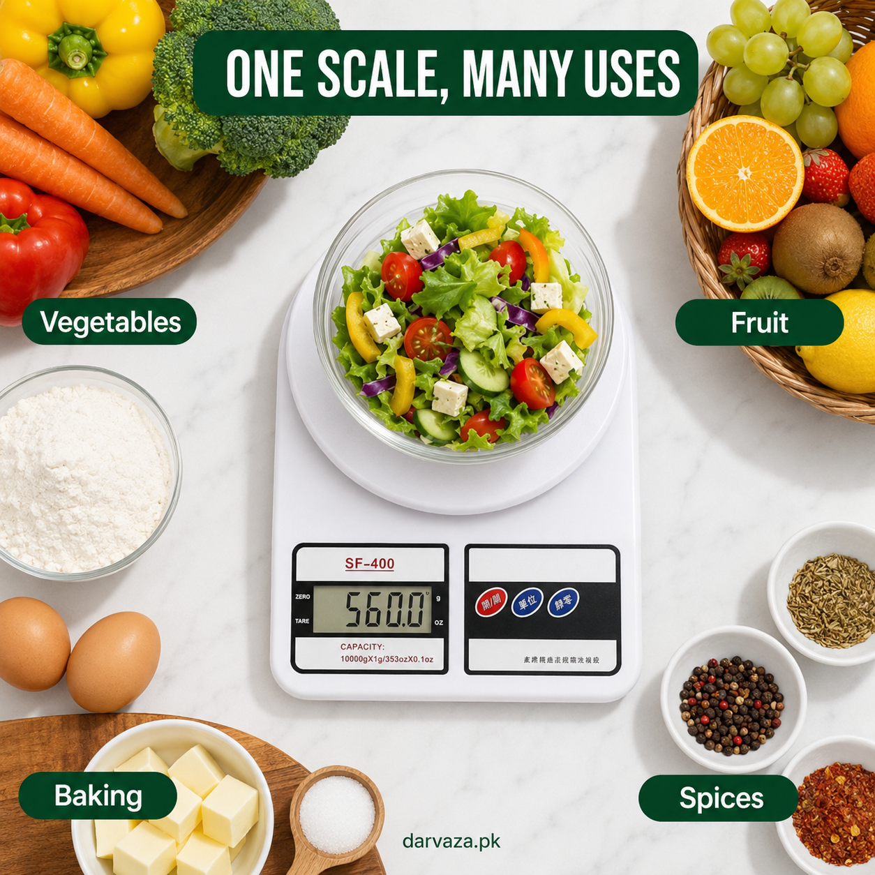 10Kg Electronic Digital Kitchen Weight Scale For Vegetable, Fruit, Jewellery & Postal Parcel Measurement