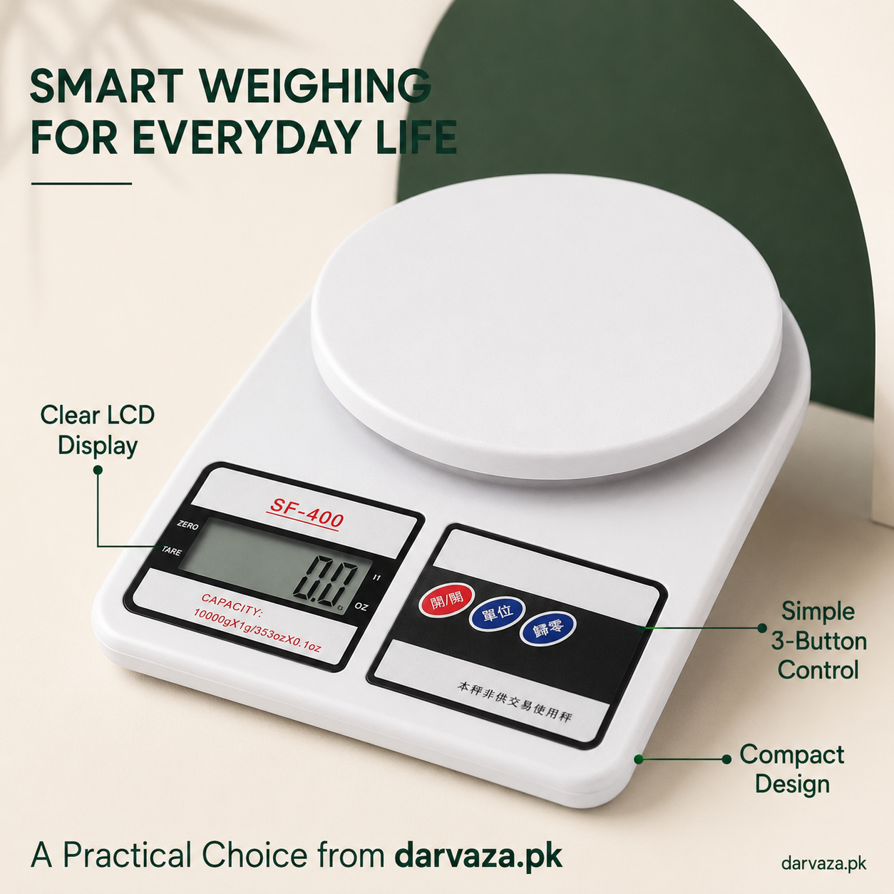 10Kg Electronic Digital Kitchen Weight Scale For Vegetable, Fruit, Jewellery & Postal Parcel Measurement
