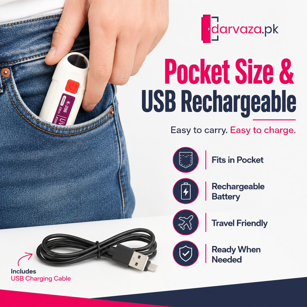 Rechargeable UV Money Detector Light β Fake Note Checker