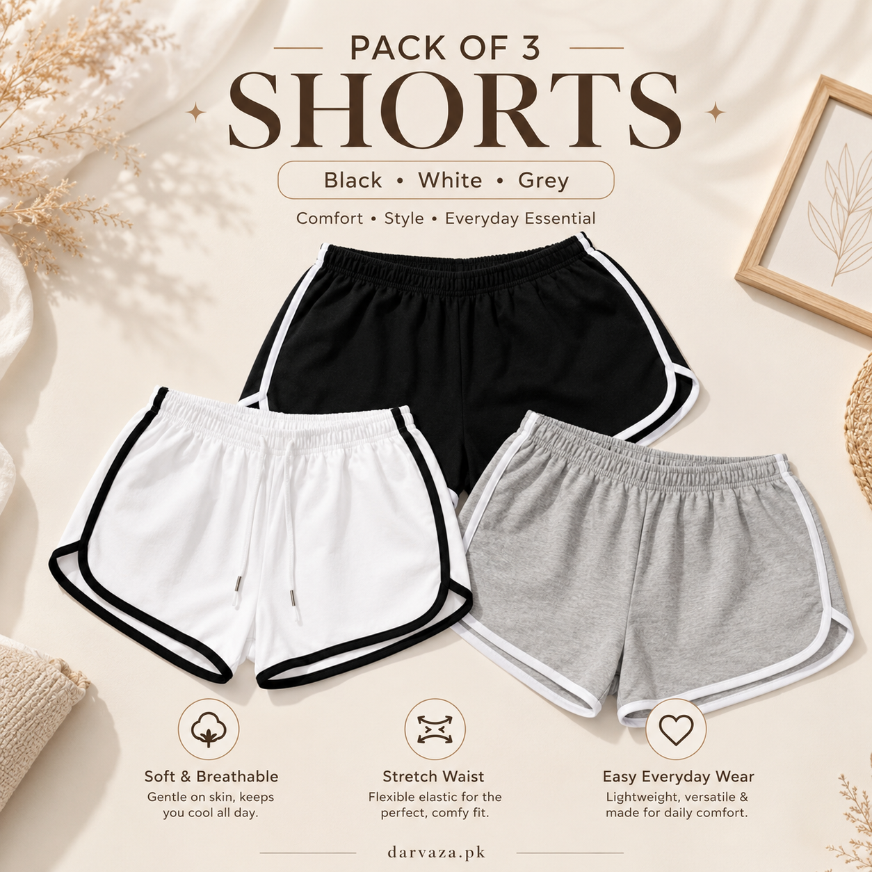 Buy 1 Get 2 Free β Pack of 3 Premium Soft Cotton Boxer Shorts