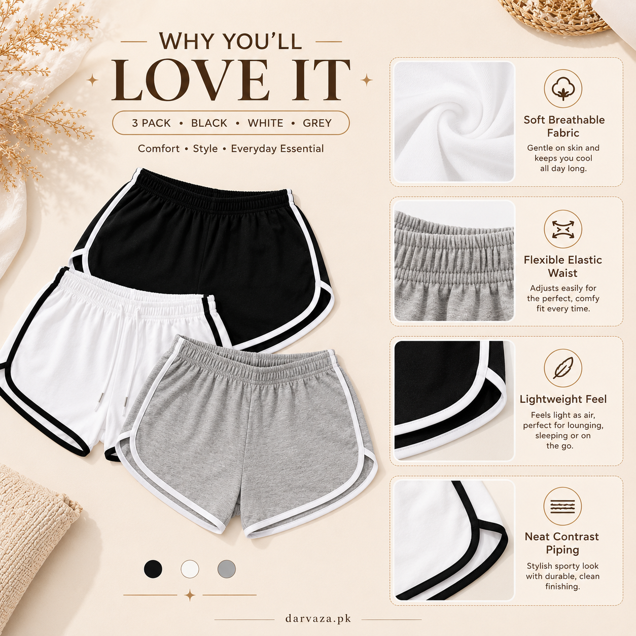 Buy 1 Get 2 Free β Pack of 3 Premium Soft Cotton Boxer Shorts