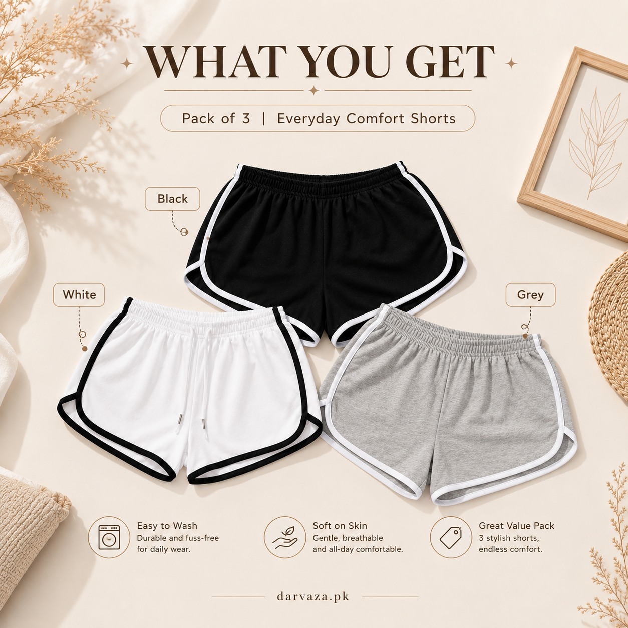 Buy 1 Get 2 Free β Pack of 3 Premium Soft Cotton Boxer Shorts