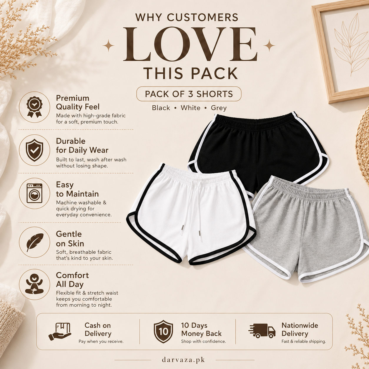 Buy 1 Get 2 Free β Pack of 3 Premium Soft Cotton Boxer Shorts