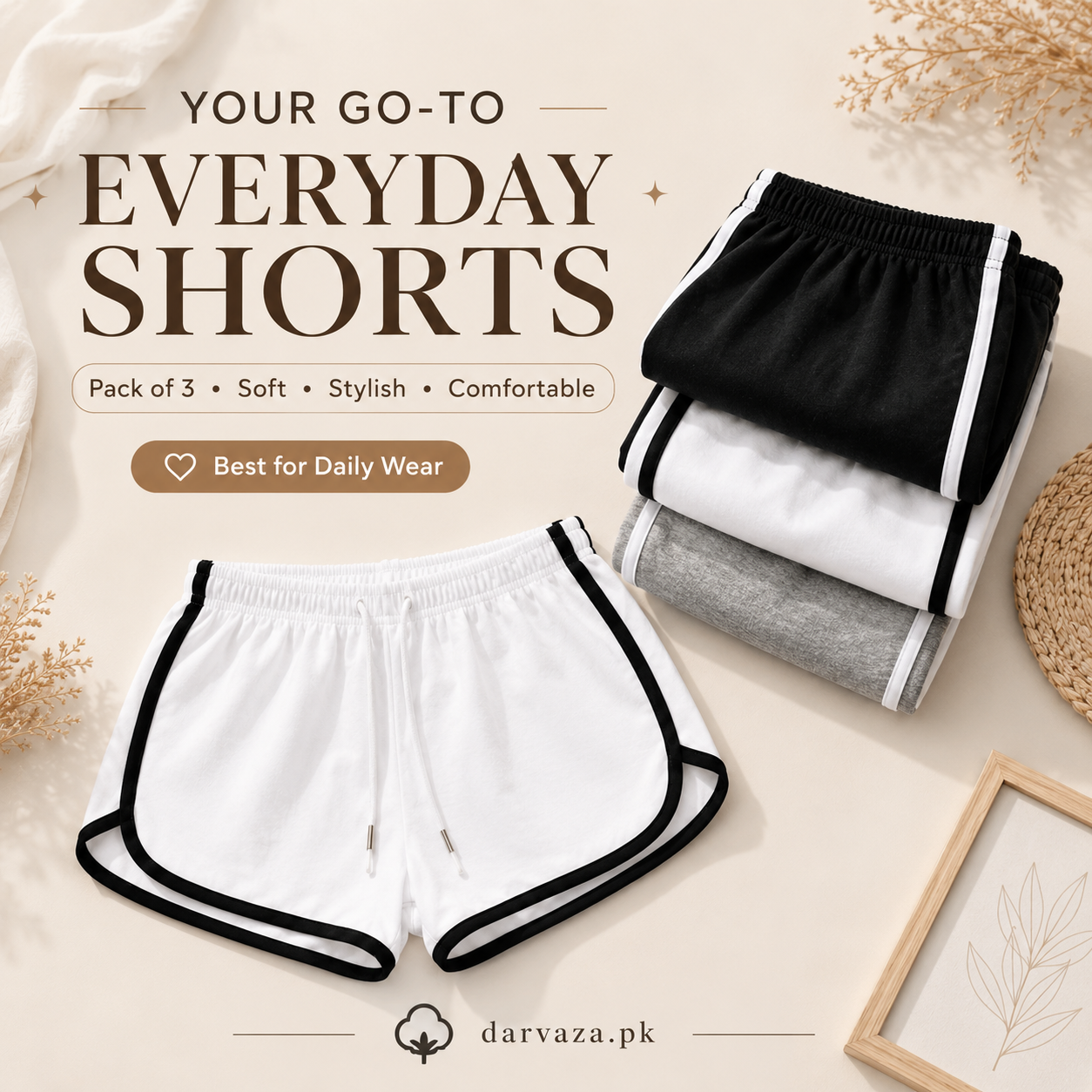 Buy 1 Get 2 Free β Pack of 3 Premium Soft Cotton Boxer Shorts