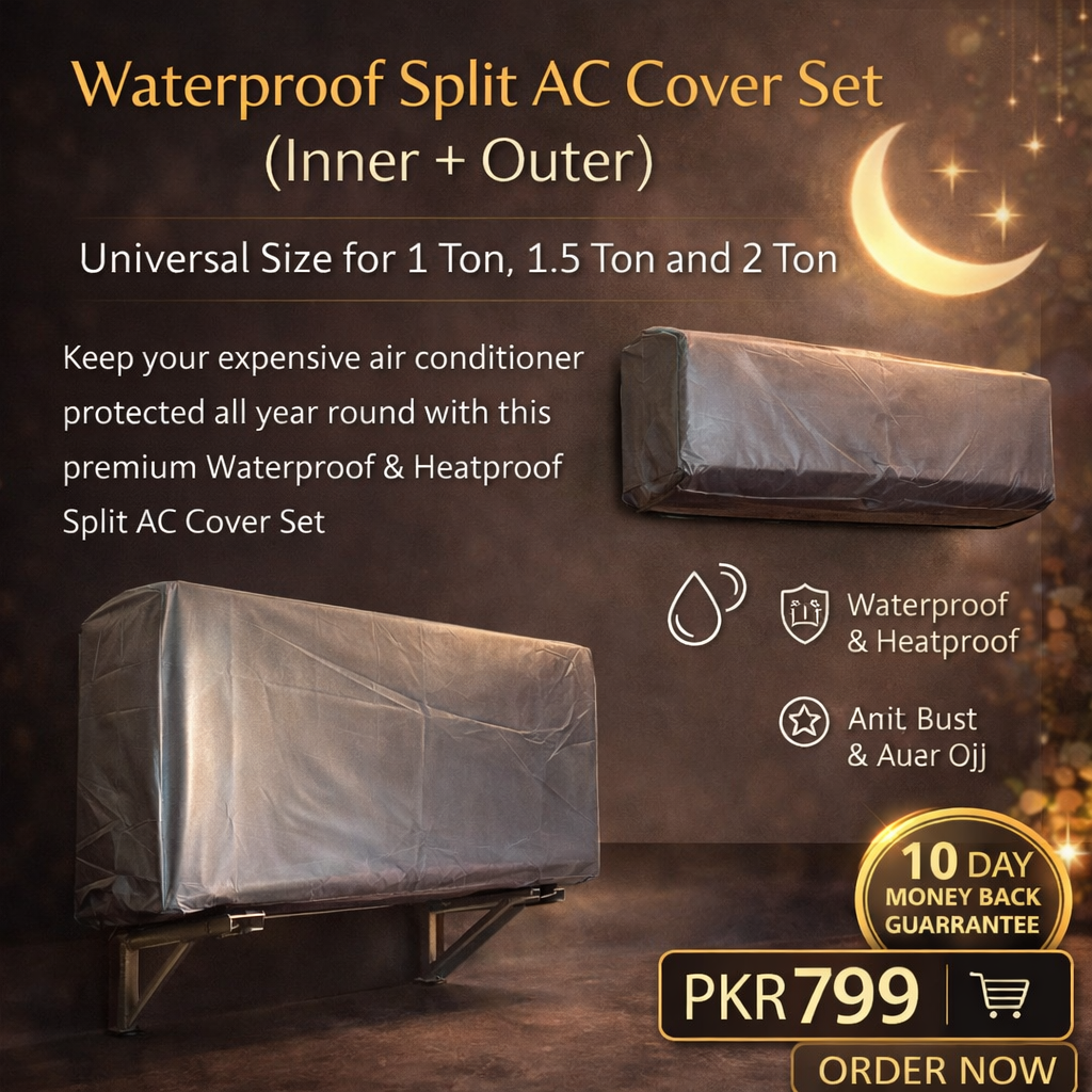 Waterproof Split AC Cover Set (Inner + Outer) β Universal Size for 1 Ton, 1.5 Ton and 2 Ton