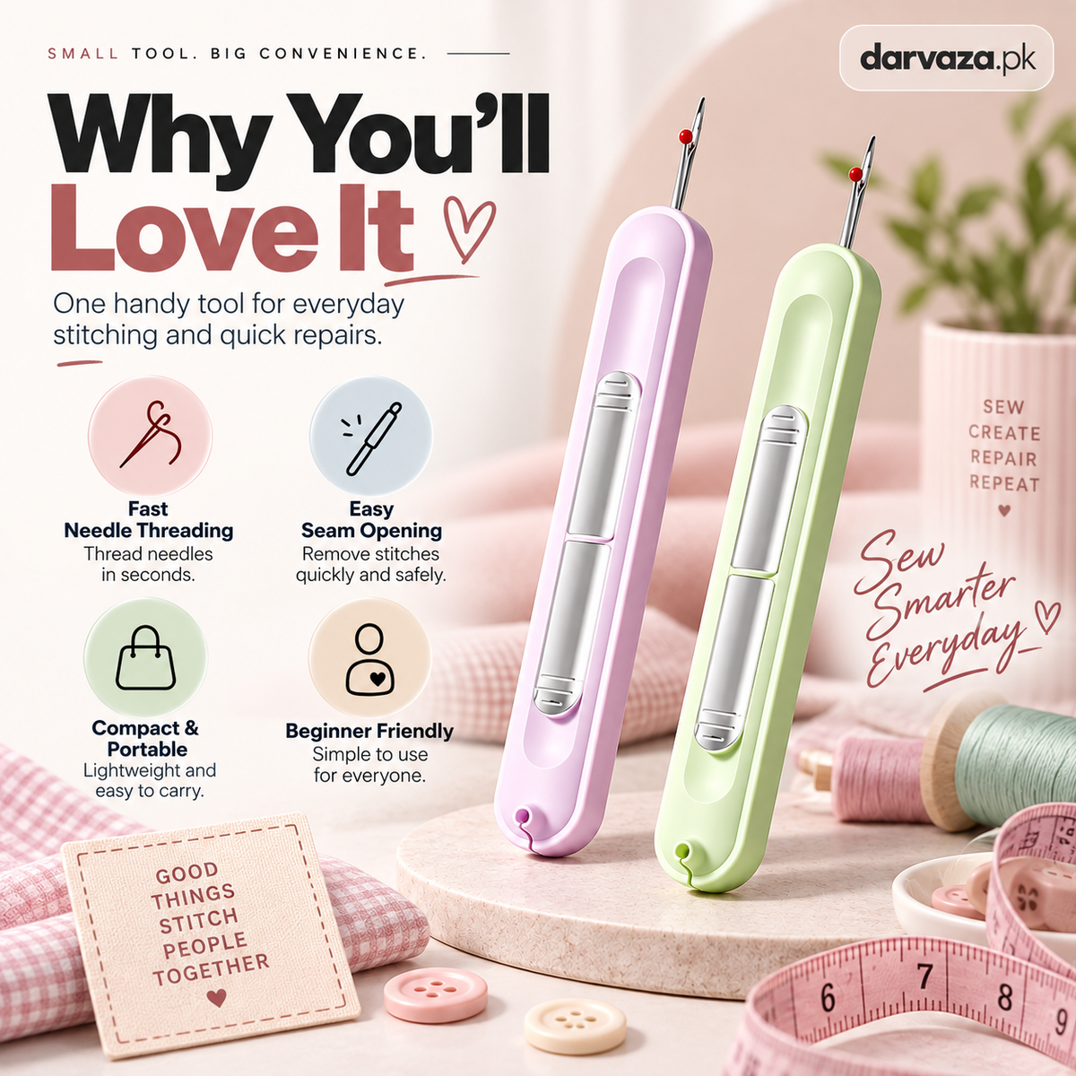 2-in-1 Needle Threader & Seam Ripper