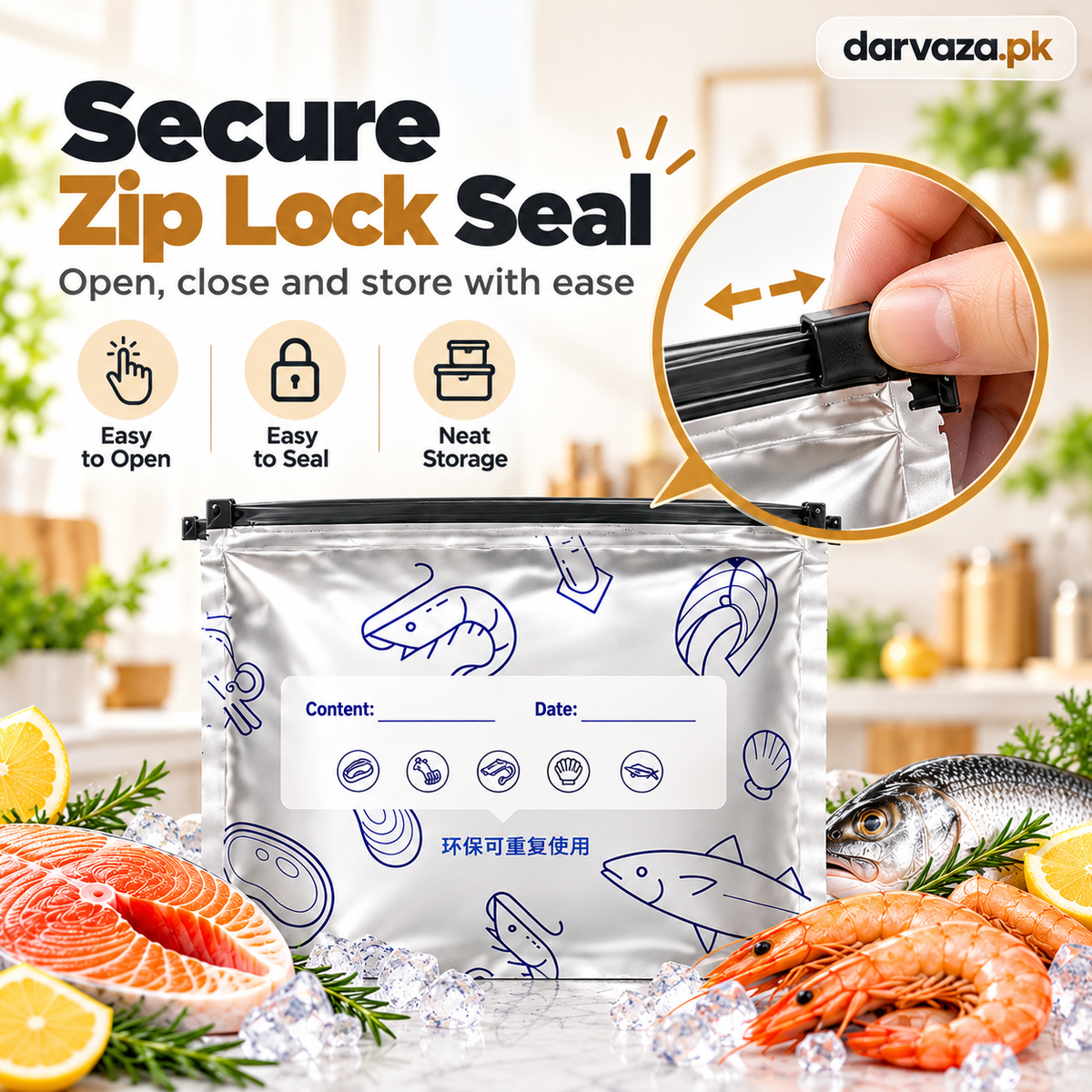 Pack of 20 Aluminum Foil Zip Lock Bags
