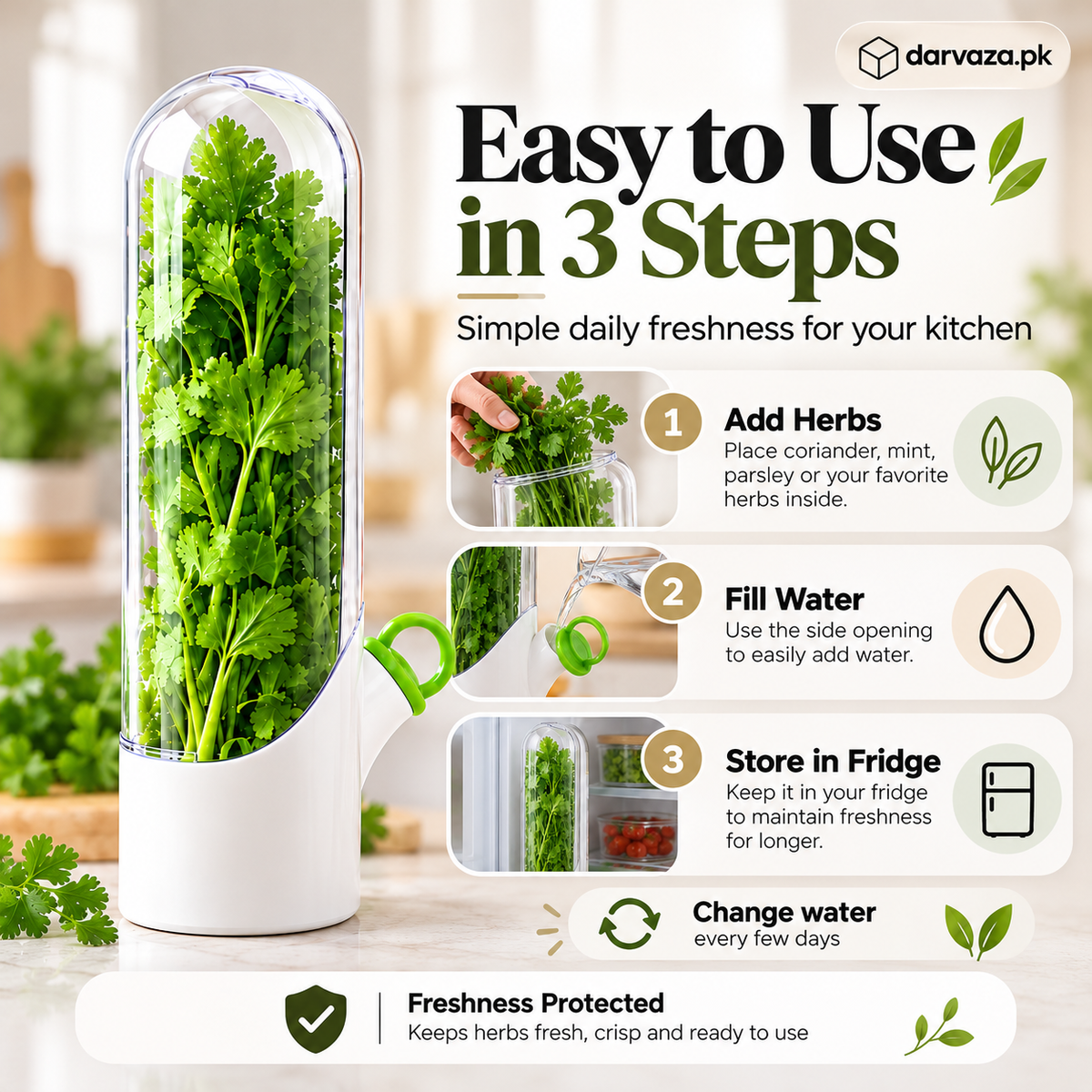 Fresh Herb Saver Container Keeps Herbs Fresh Longer