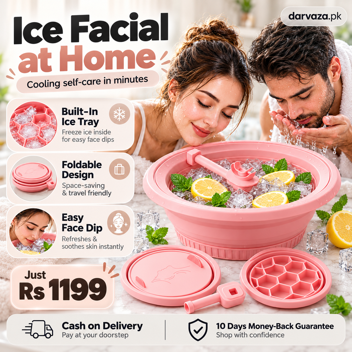 Foldable Silicone Ice Bath Bowl for Face