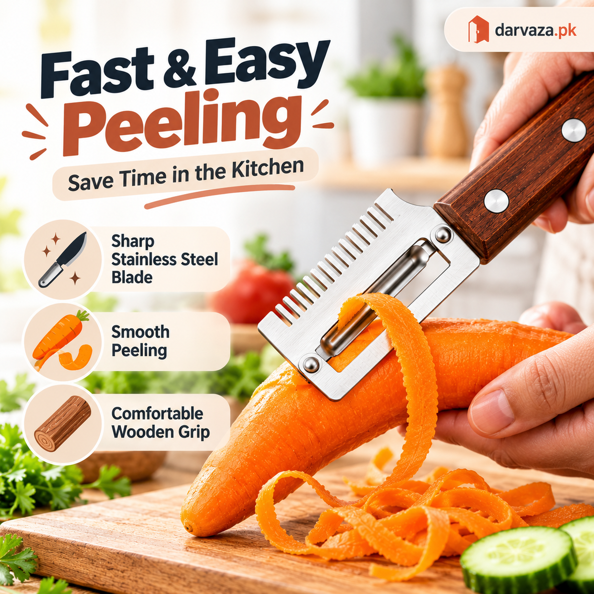 3-in-1 Vegetable Peeler, Shredder and Bottle Opener