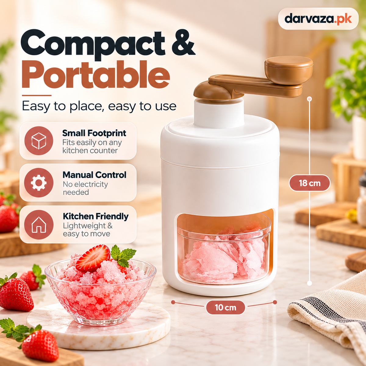 Manual Ice Crusher and Gola Maker Make Shaved Ice at Home