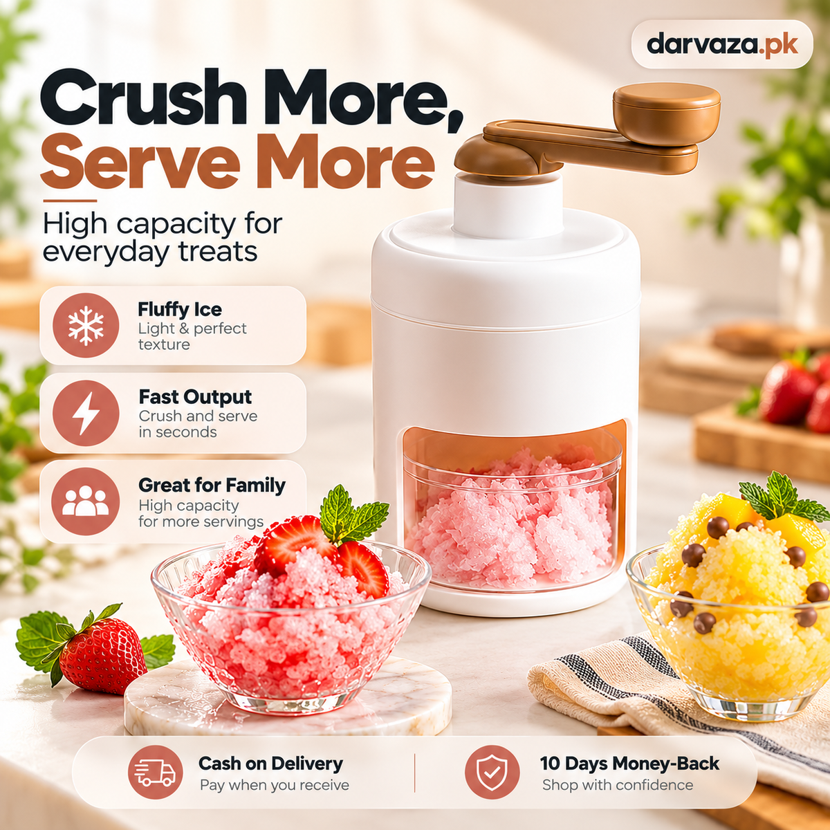 Manual Ice Crusher and Gola Maker Make Shaved Ice at Home
