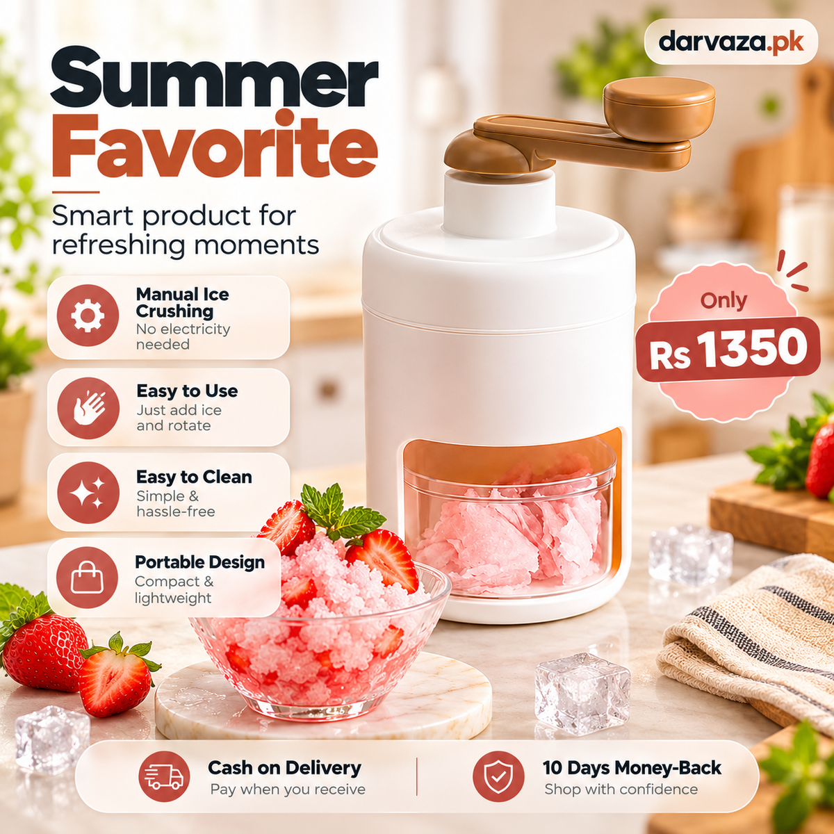 Manual Ice Crusher and Gola Maker Make Shaved Ice at Home