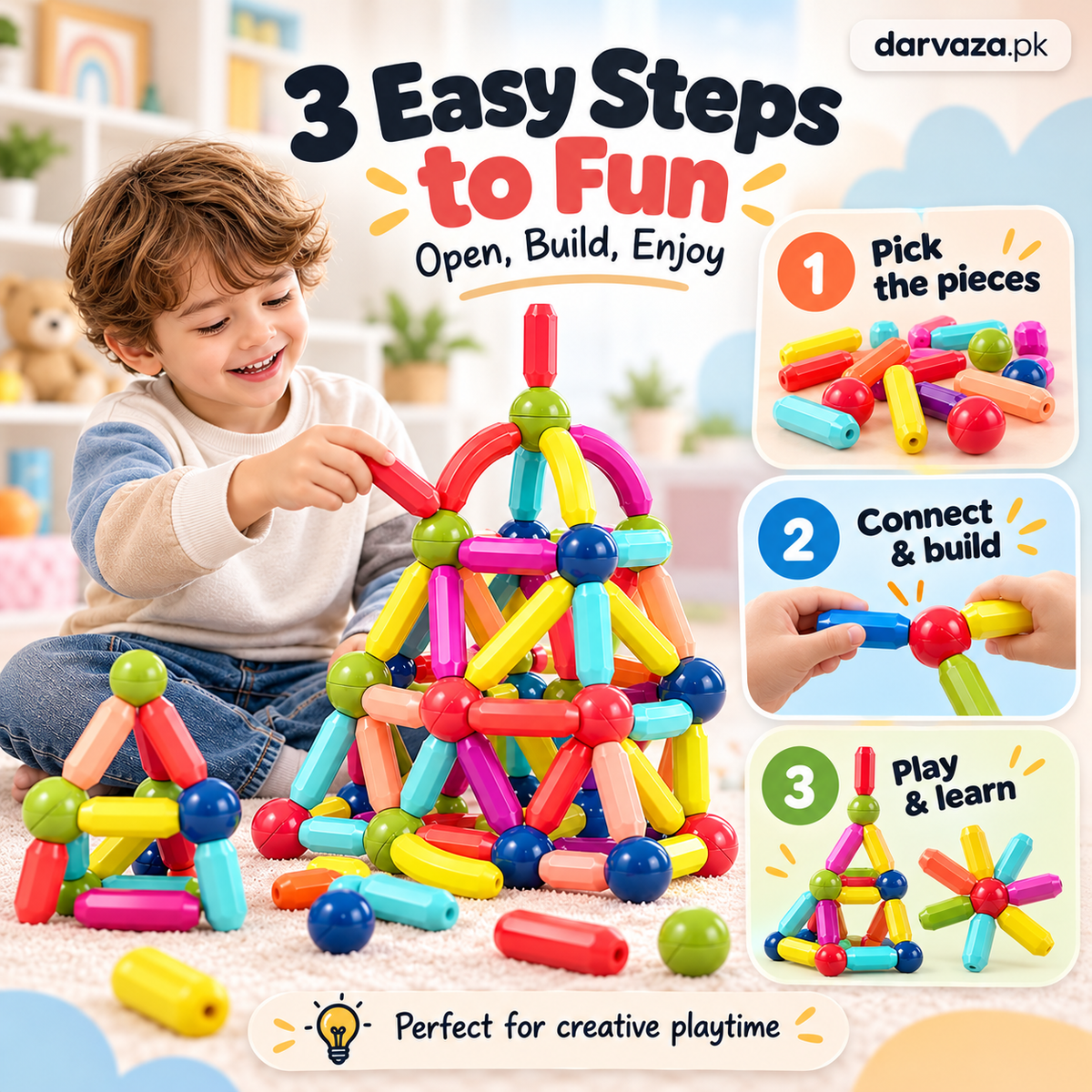 Magnetic Sticks Building Blocks 25 Pcs Educational Kids Toy