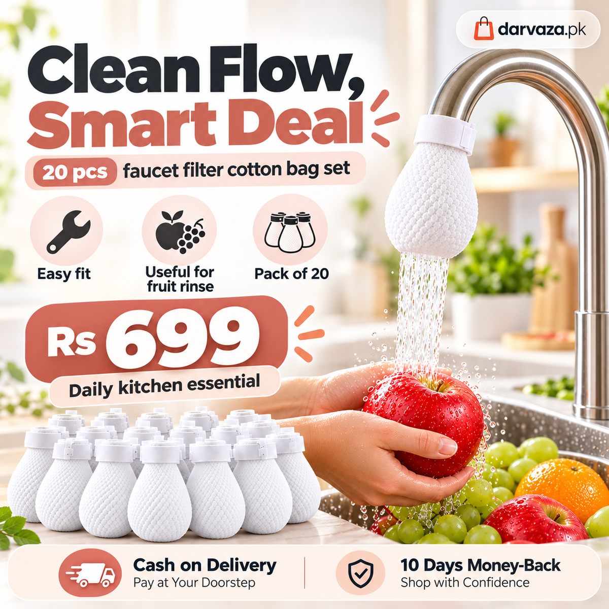 Faucet Filter Cotton Bags Pack of 20