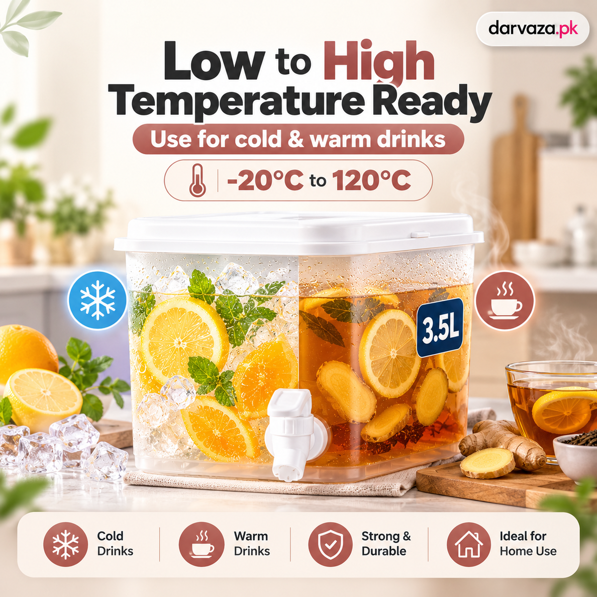 3.5L Refrigerator Juice Dispenser Fresh Drinks Anytime Anywhere