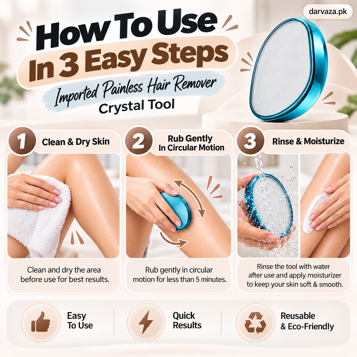 Buy 1 Get 1 Free Imported Painless Hair Remover Crystal tool for Women and Men