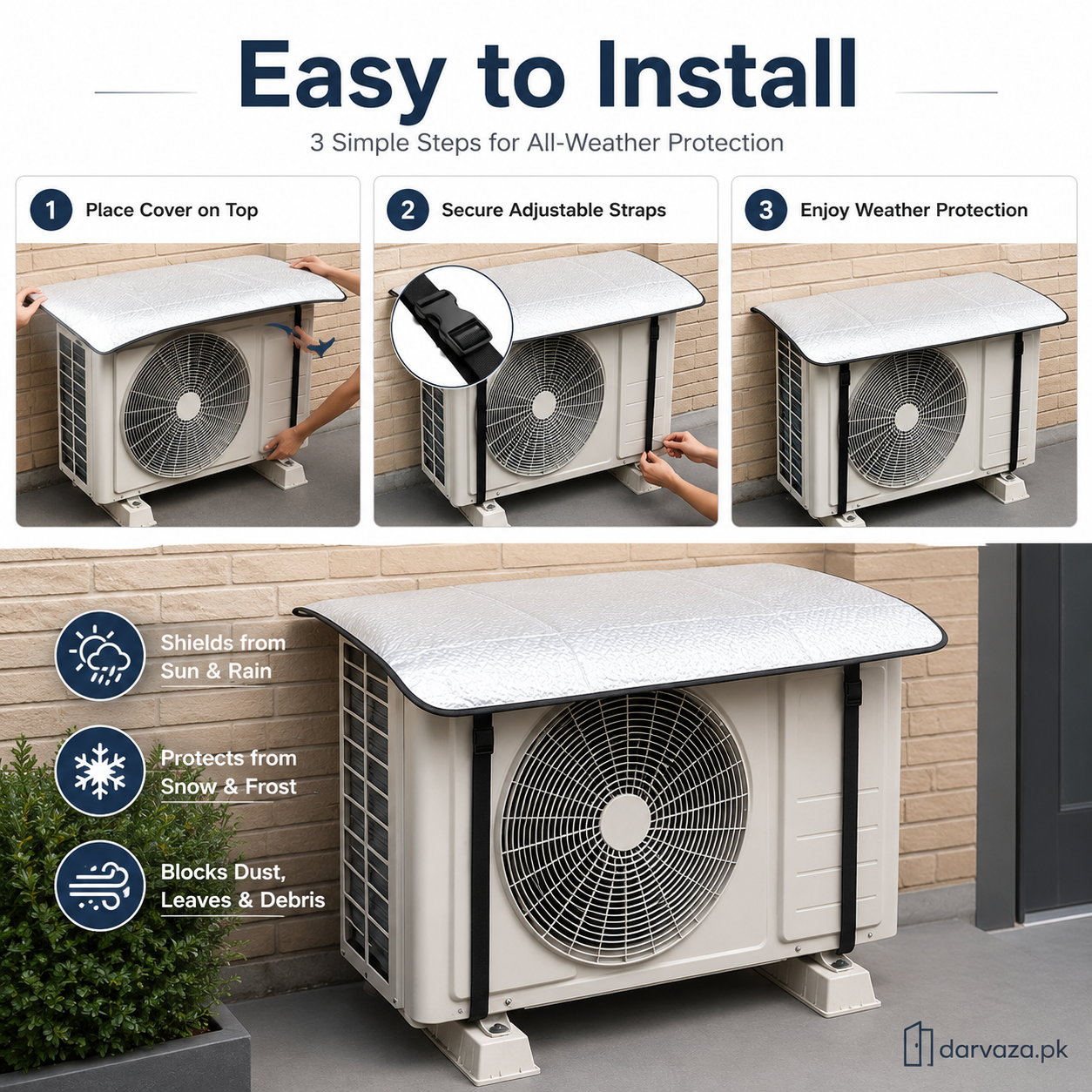 AC Outdoor Cover β Heat Insulation & Dust Protector