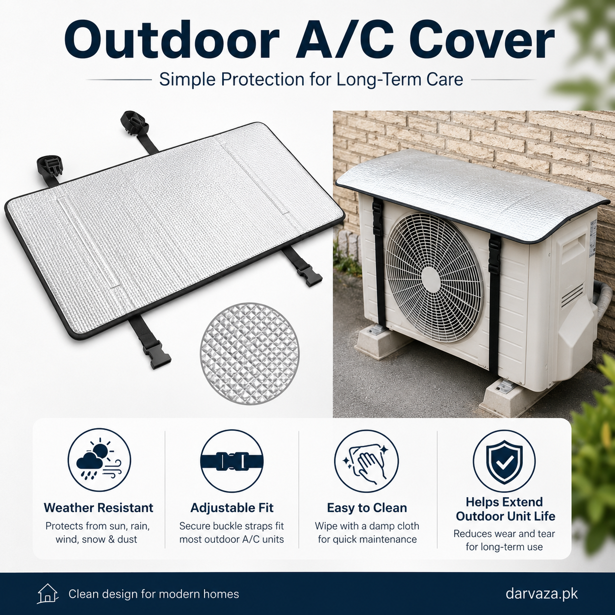 AC Outdoor Cover β Heat Insulation & Dust Protector