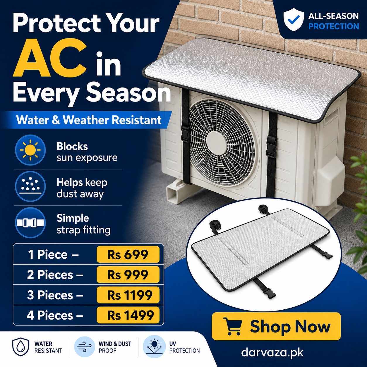 AC Outdoor Cover β Heat Insulation & Dust Protector