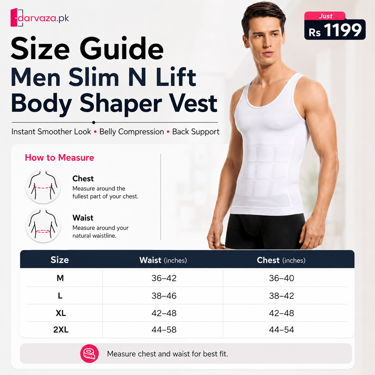 Men Slim N Lift Slimming Shirt & Body Shaper Vest