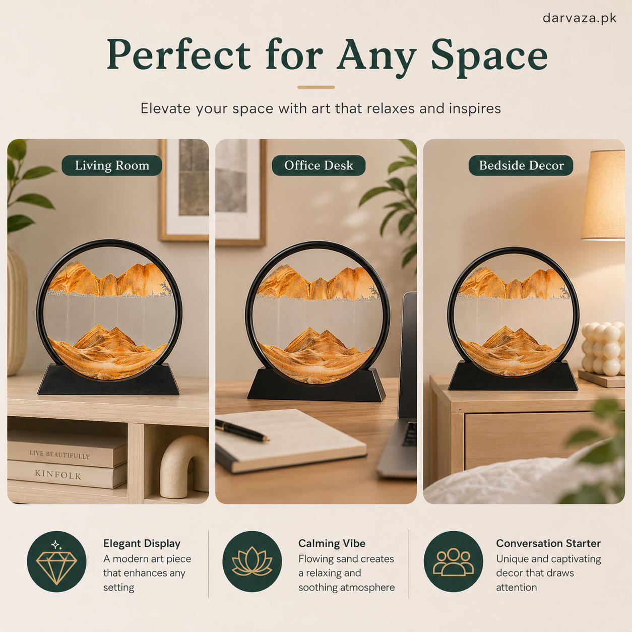 3D Moving Sand Art Sandscape Relaxing Decor with Motion in Every Flip
