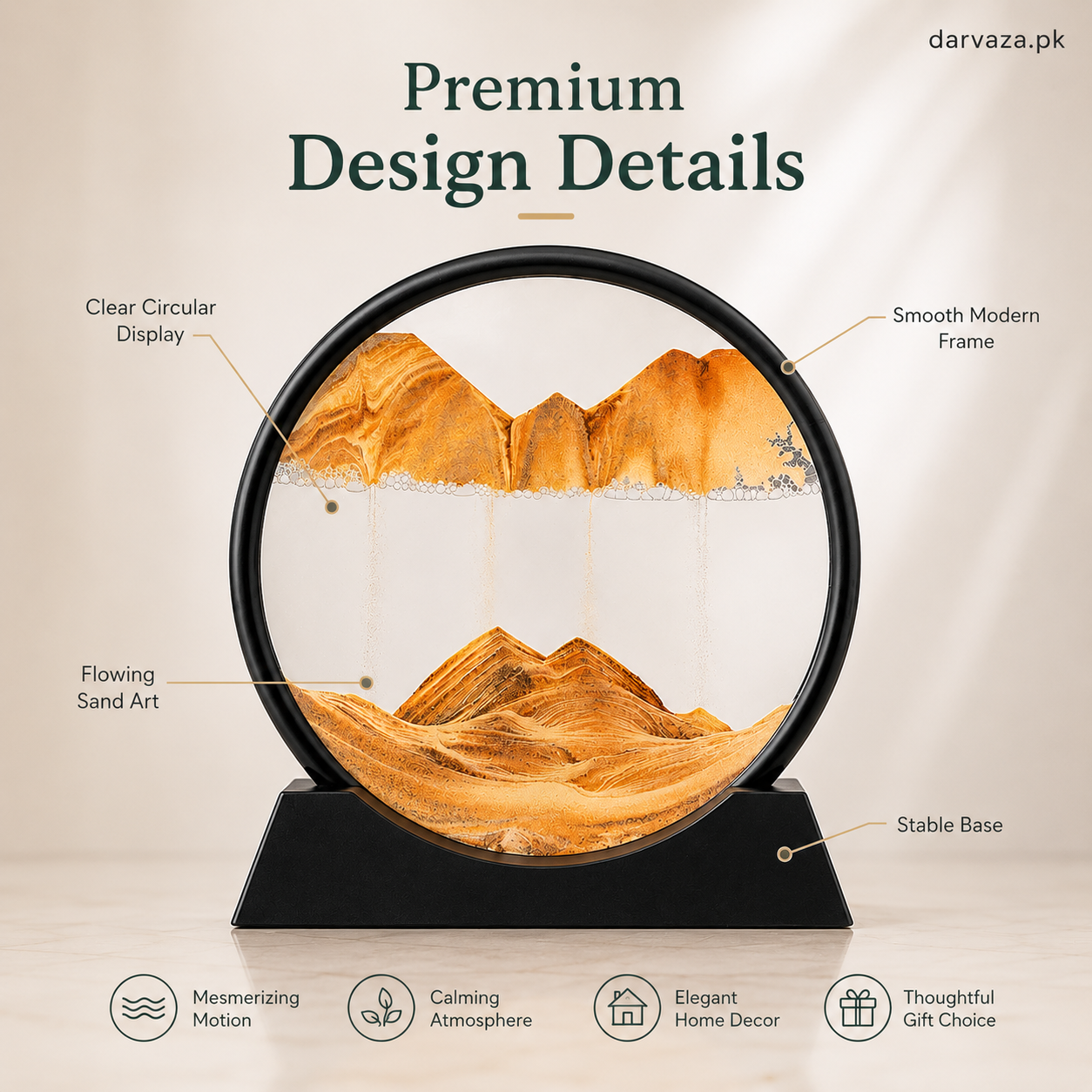 3D Moving Sand Art Sandscape Relaxing Decor with Motion in Every Flip