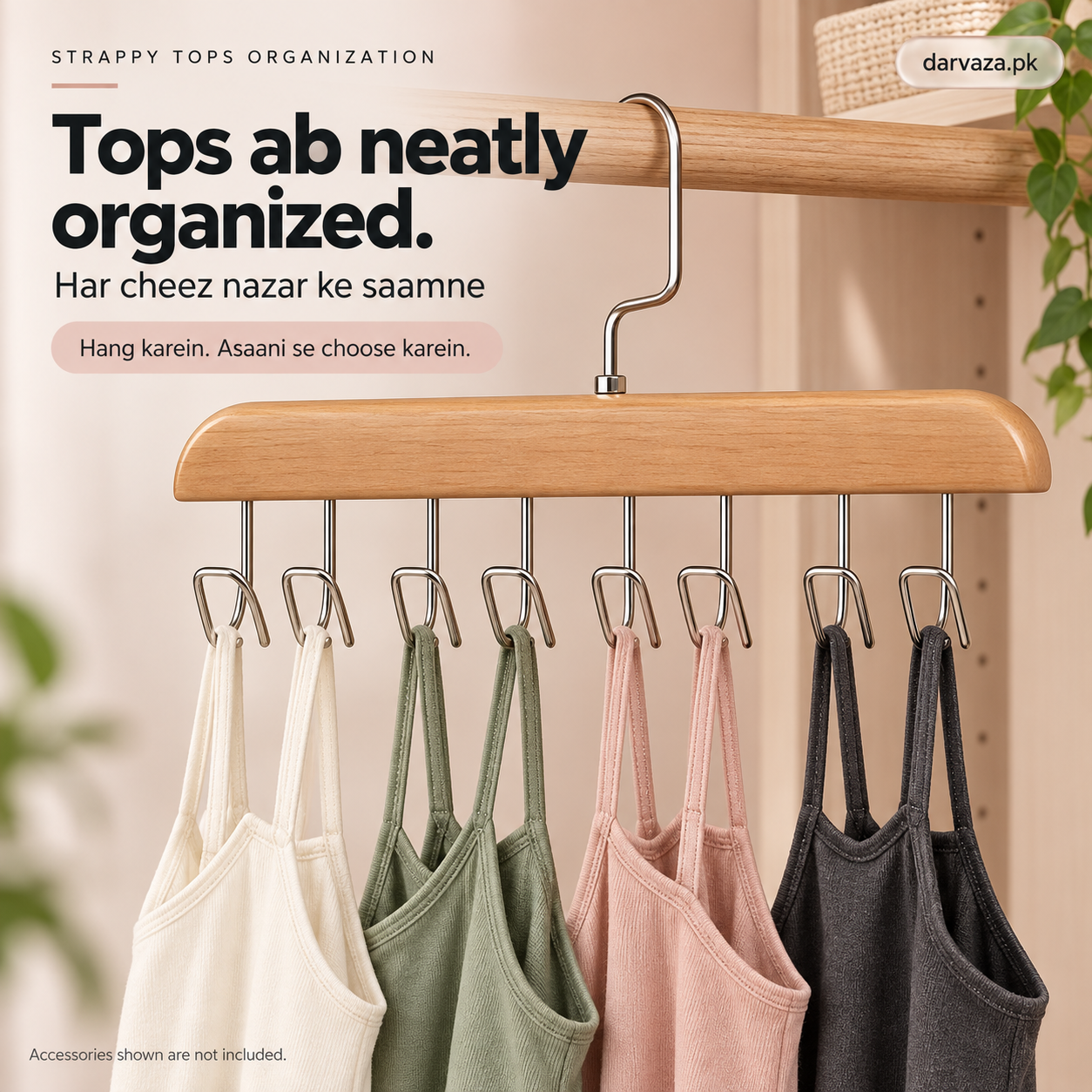 Buy 1 Get 1 Free Offer 2 Storage Wood Hanger 8 Hooks Organizer