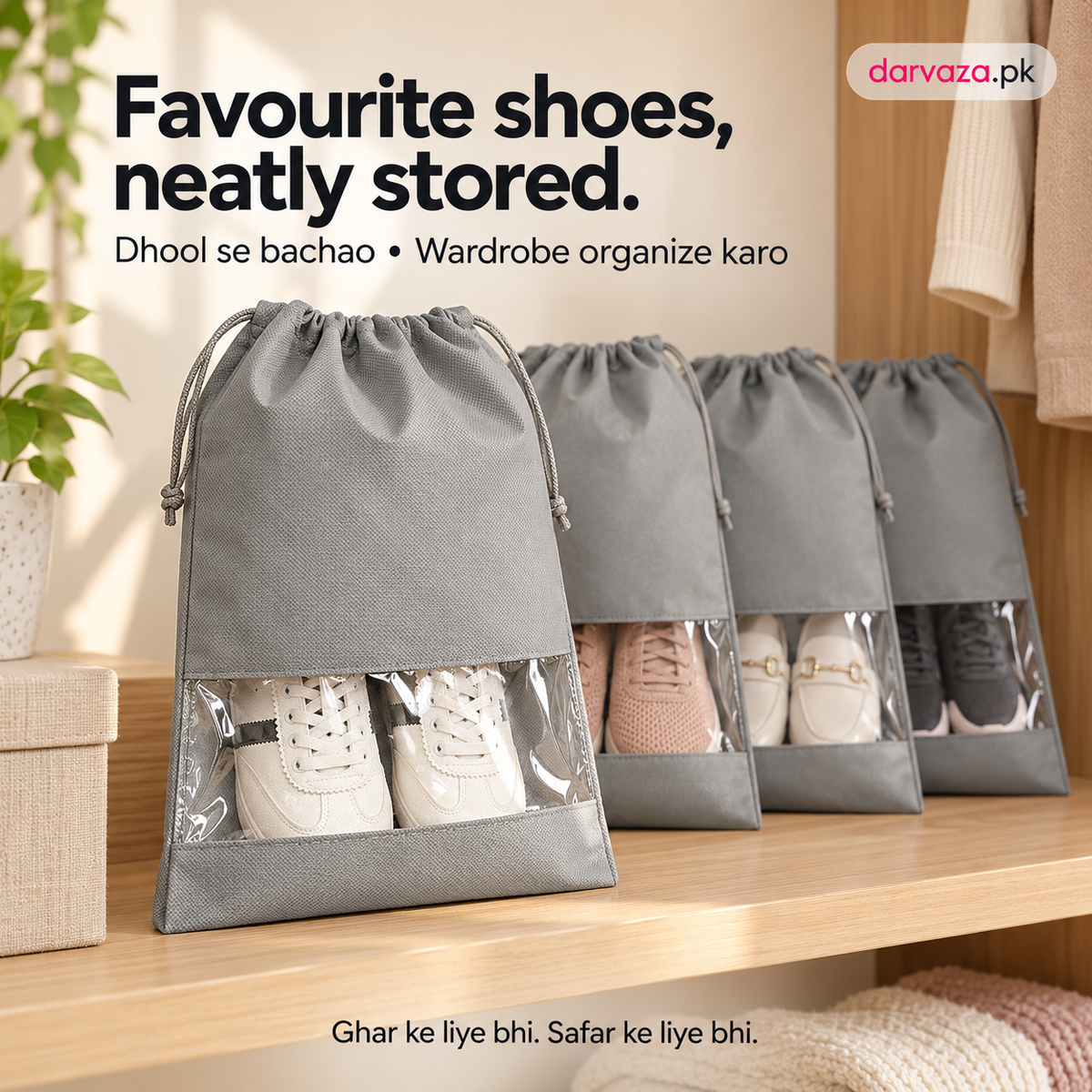 10 Pcs Shoe Pouches & Dustproof Travel Organizer