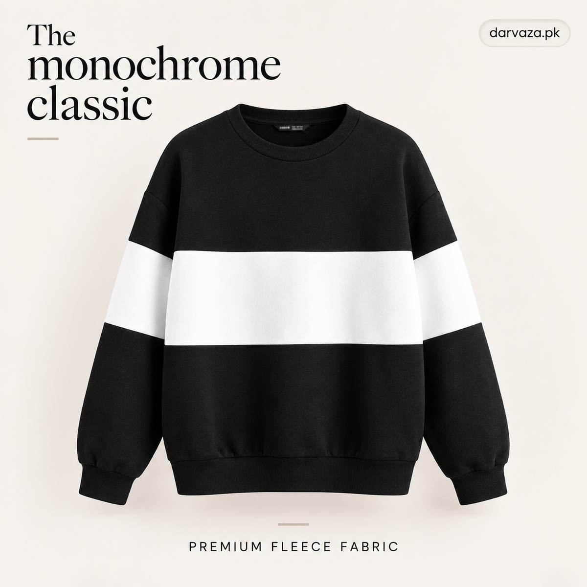 Zebra Black and White Block Sweatshirt